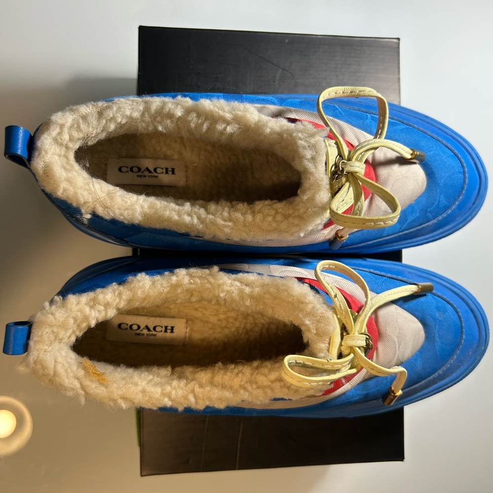 Coach Blue, Red & Cream Heart-Accent Ankle Booties - Picture 6 of 7
